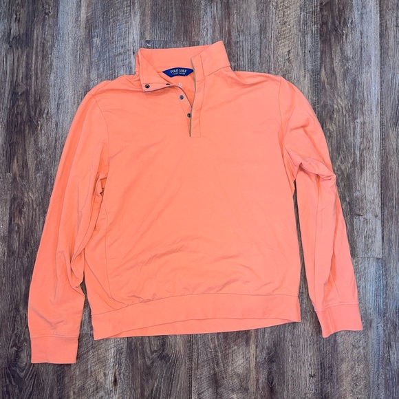 Polo golf quarter zip with buttons size large great color for golf water repell - Picture 1 of 3